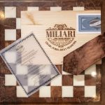 Miliari Cigars Limited Edition Pure silk tie Made in Italy on chessboard